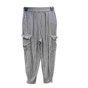 Urban outfitters BDG high rise striped cargo linen blend joggers XS #631